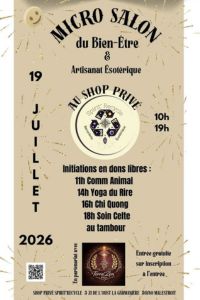 19 juillet 2026 : Mini salon du Bien &Ecirc;tre &agrave; Malestroit (56)